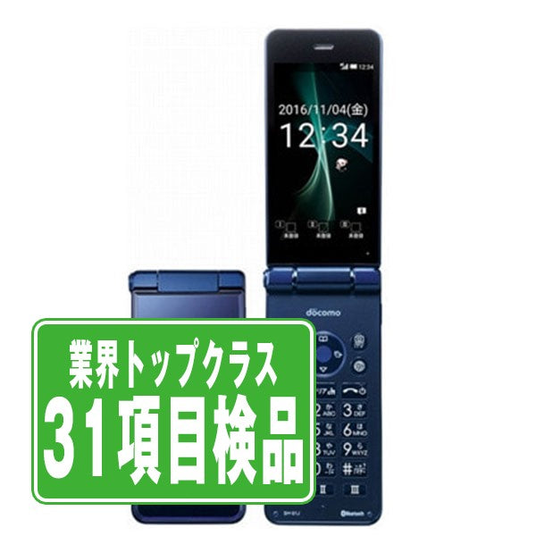 SH-01J AQUOS ケータイ Blue Black Cランク SIMフリー