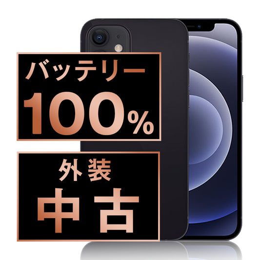 バッテリー100% iPhone12 64GB ブラック Bランク SIMフリー