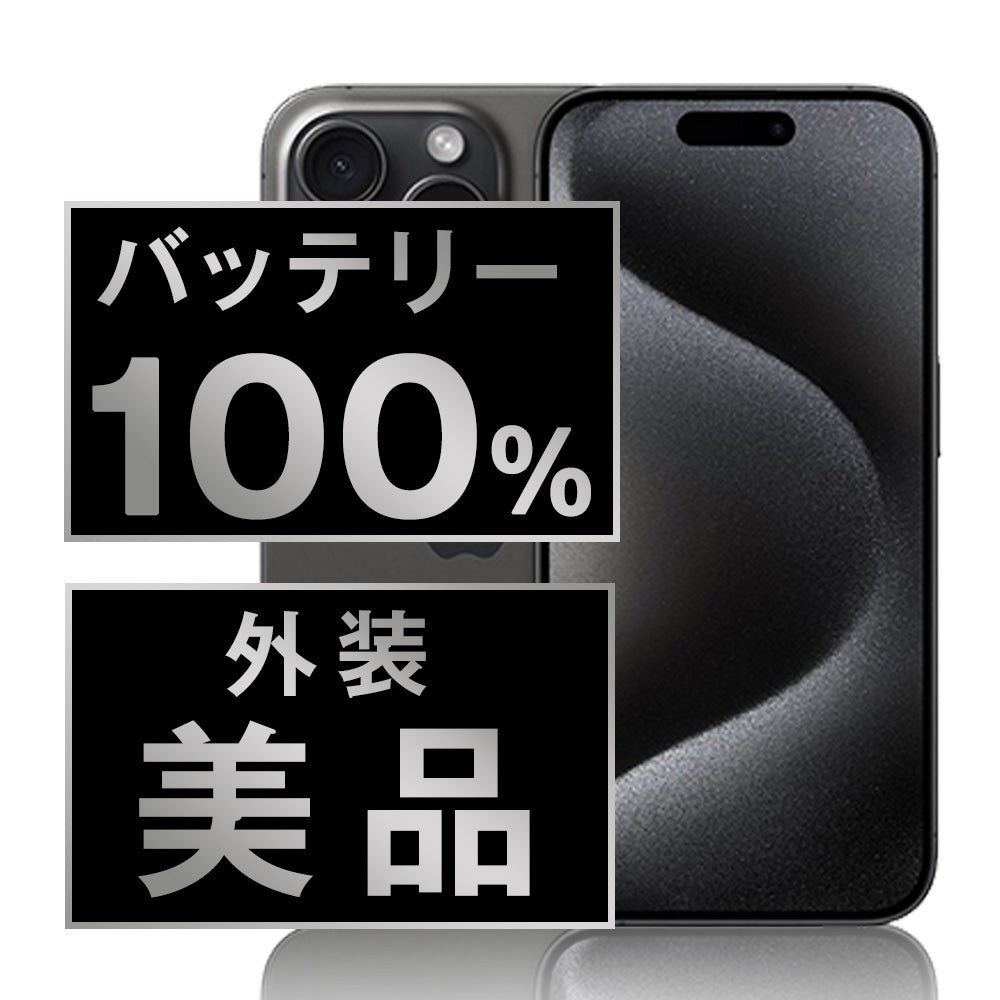 バッテリー100% iPhone15 Pro 256GB ブラックチタニウム Aランク 美品 SIMフリー