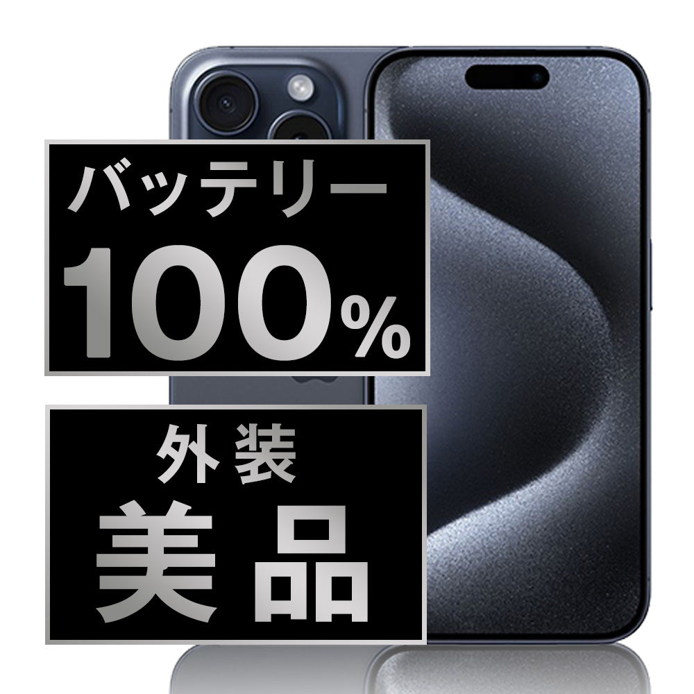 バッテリー100% iPhone15 Pro 256GB ブルーチタニウム Aランク 美品 SIMフリー